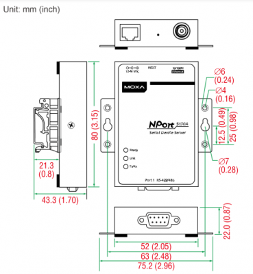 Nport 5130A Moxa Bộ chuyển đổi 1 cổng