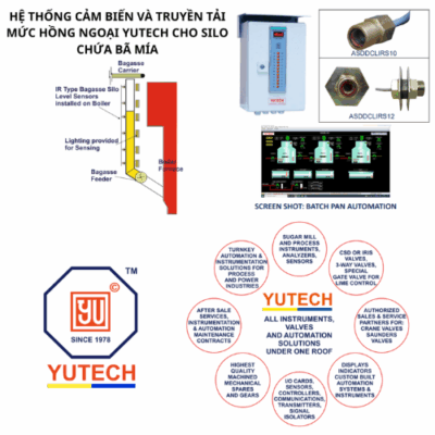 HỆ THỐNG CẢM BIẾN VÀ TRUYỀN TẢI MỨC HỒNG NGOẠI YUTECH CHO SILO CHỨA BÃ MÍA