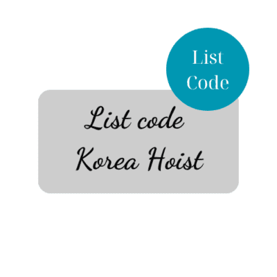 List code Korea Hoist