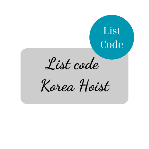 List code Korea Hoist